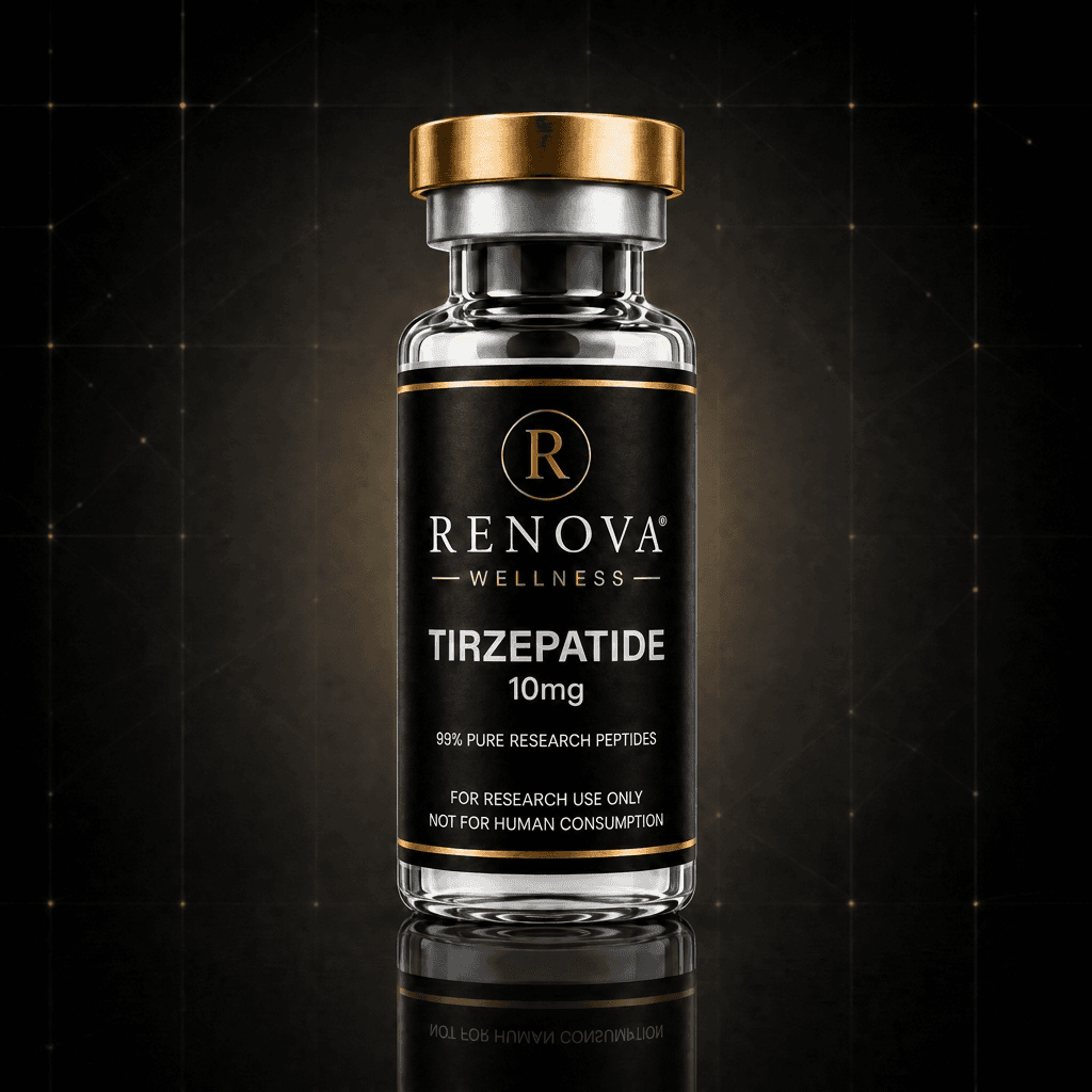 Tirzepatide research vial — Renova Wellness